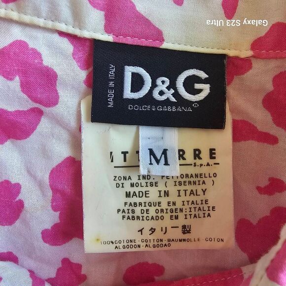 Vintage Dolce & Gabbana Sz M pink animal print tie front crop top - Picture 6 of 8
